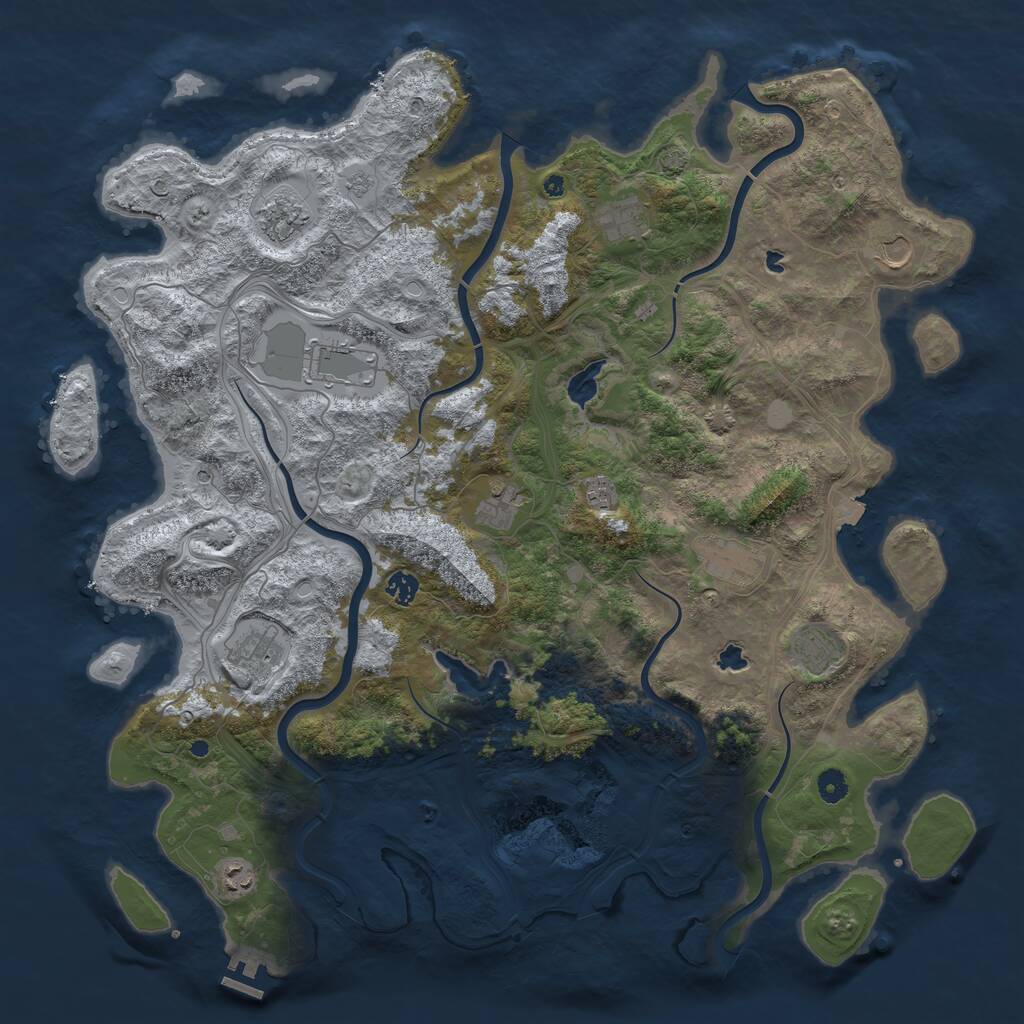 Rust Map: Procedural Map, Size: 4800, Seed: 1809081627, 16 Monuments