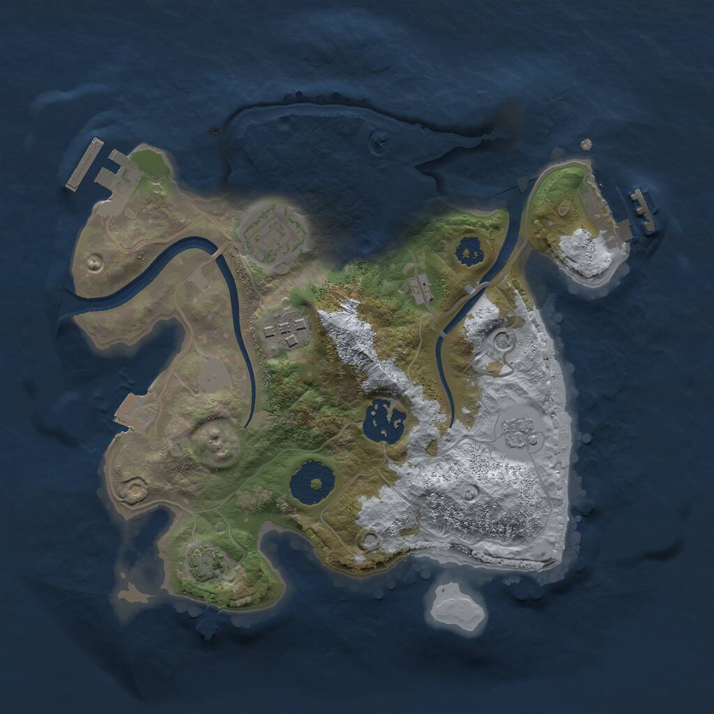 Rust Map: Procedural Map, Size: 2500, Seed: 13523, 9 Monuments