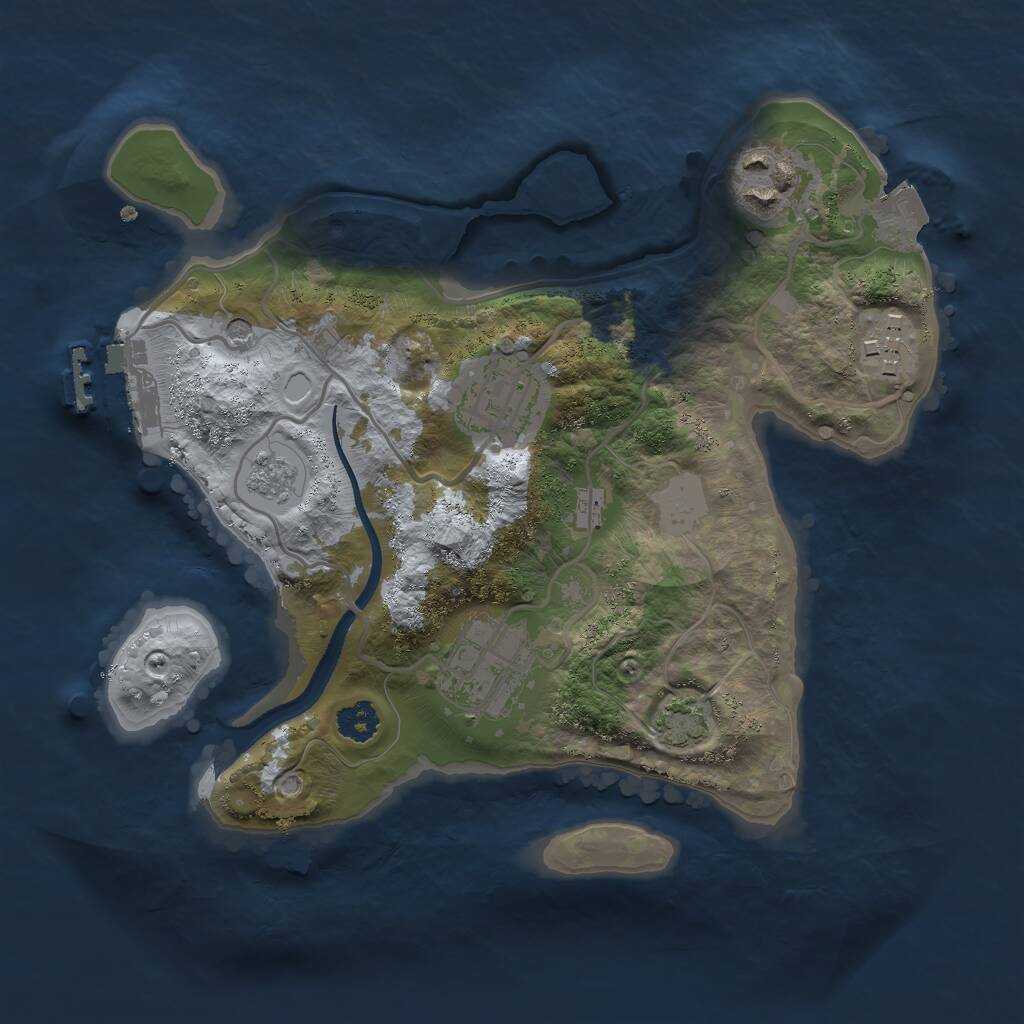 Rust Map: Procedural Map, Size: 2500, Seed: 1456061292, 9 Monuments