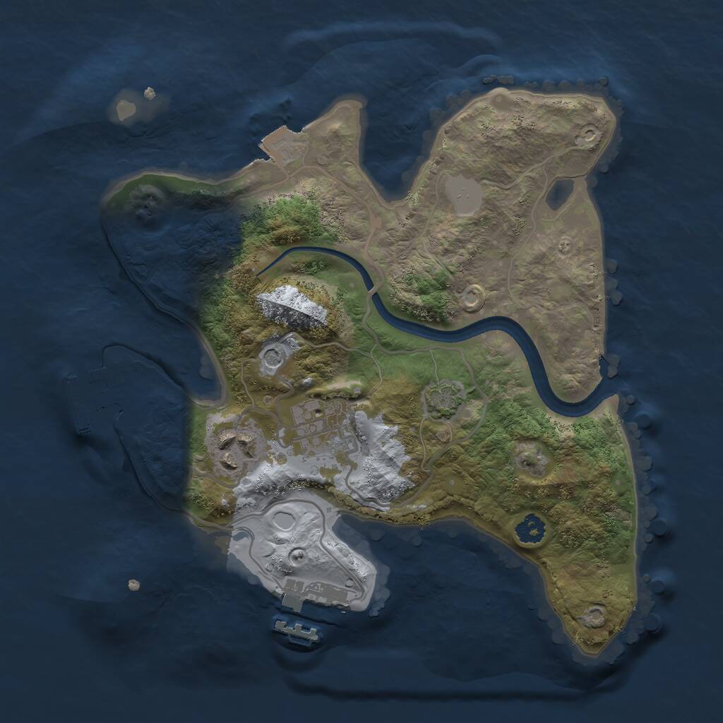 Rust Map: Procedural Map, Size: 2500, Seed: 1472002868, 7 Monuments