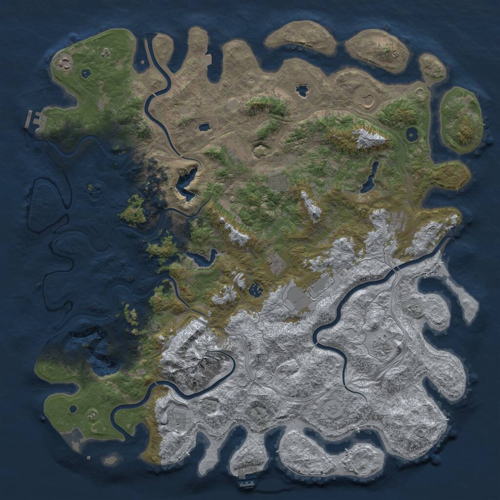 Rust Map: Procedural Map, Size: 5500, Seed: 9, 17 Monuments