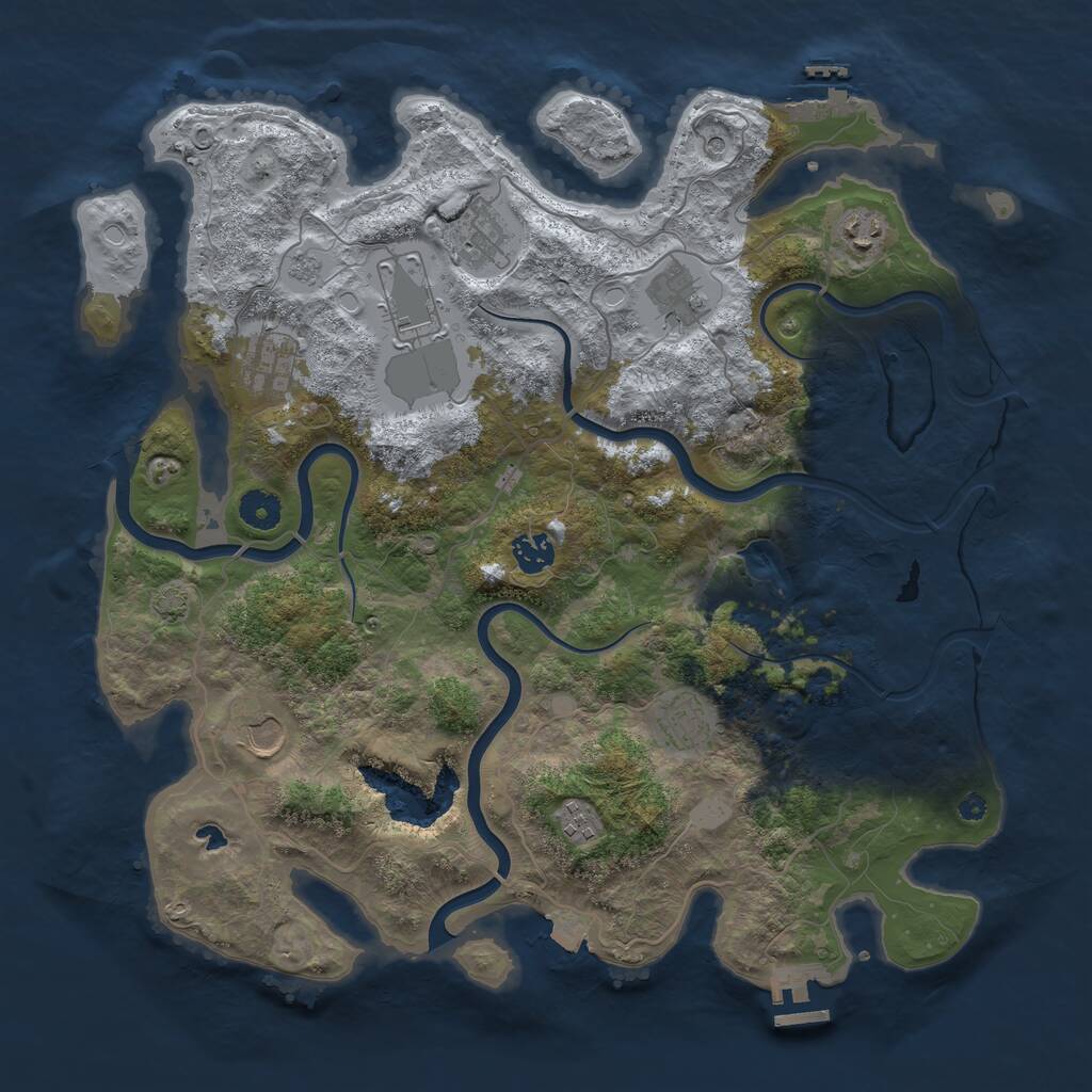 Rust Map: Procedural Map, Size: 4000, Seed: 2019961088, 15 Monuments