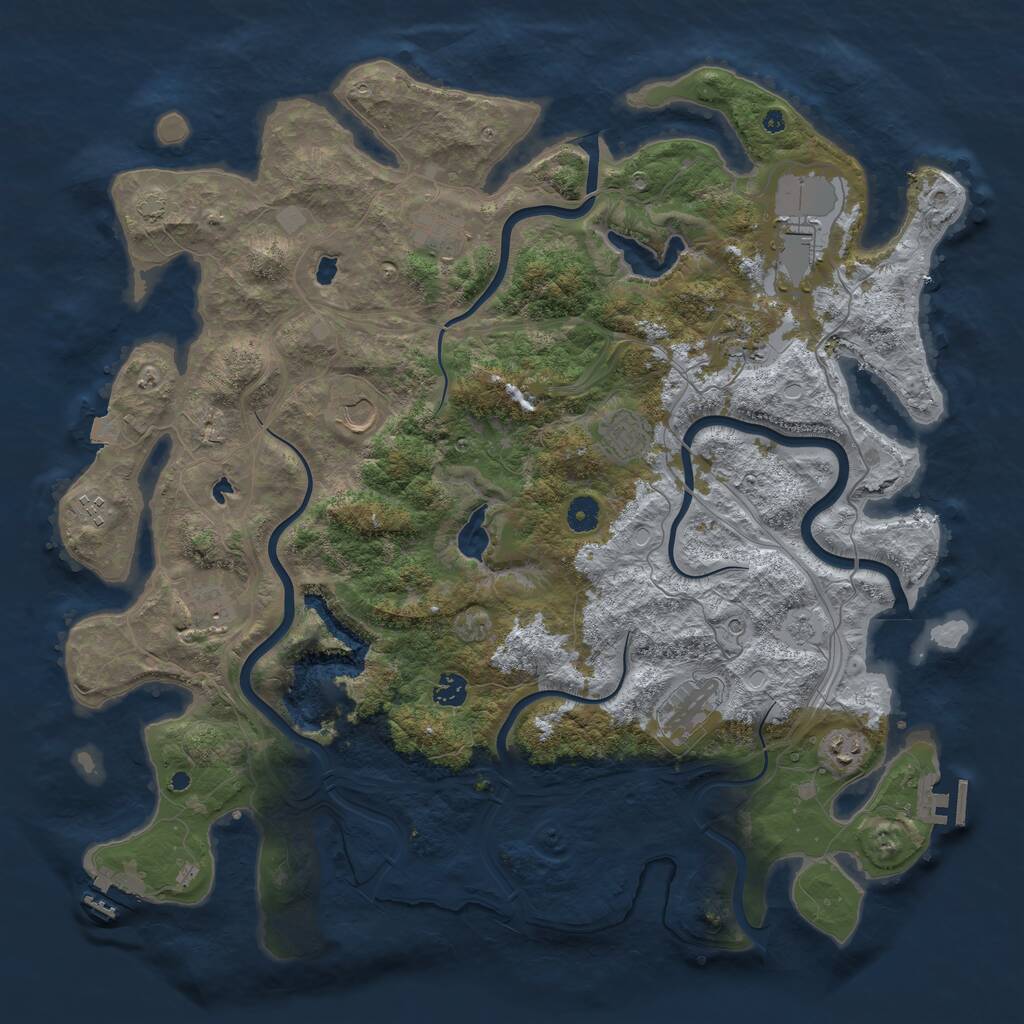 Rust Map: Procedural Map, Size: 4500, Seed: 268972889, 16 Monuments