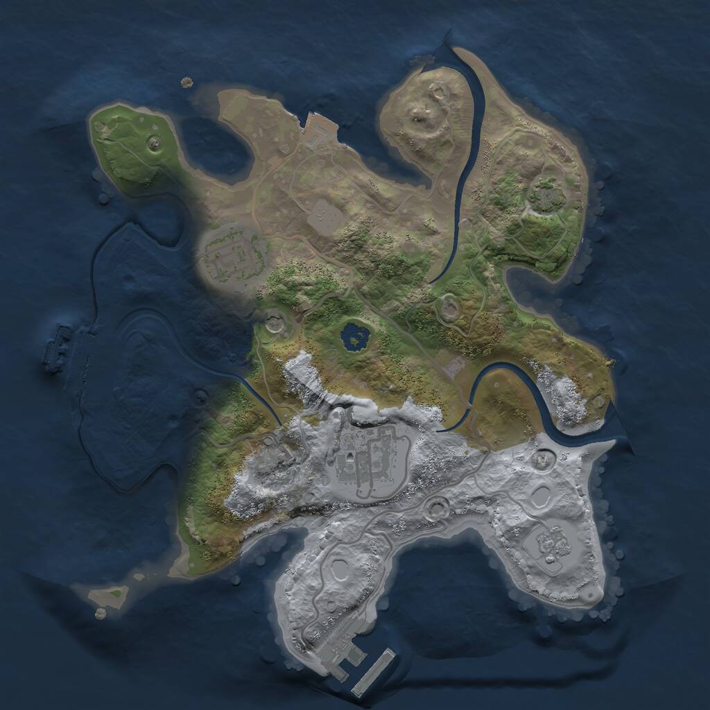 Rust Map: Procedural Map, Size: 2500, Seed: 764566766, 8 Monuments