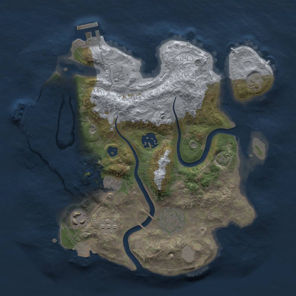 Rust Map: Procedural Map, Size: 2800, Seed: 538380345, 11 Monuments