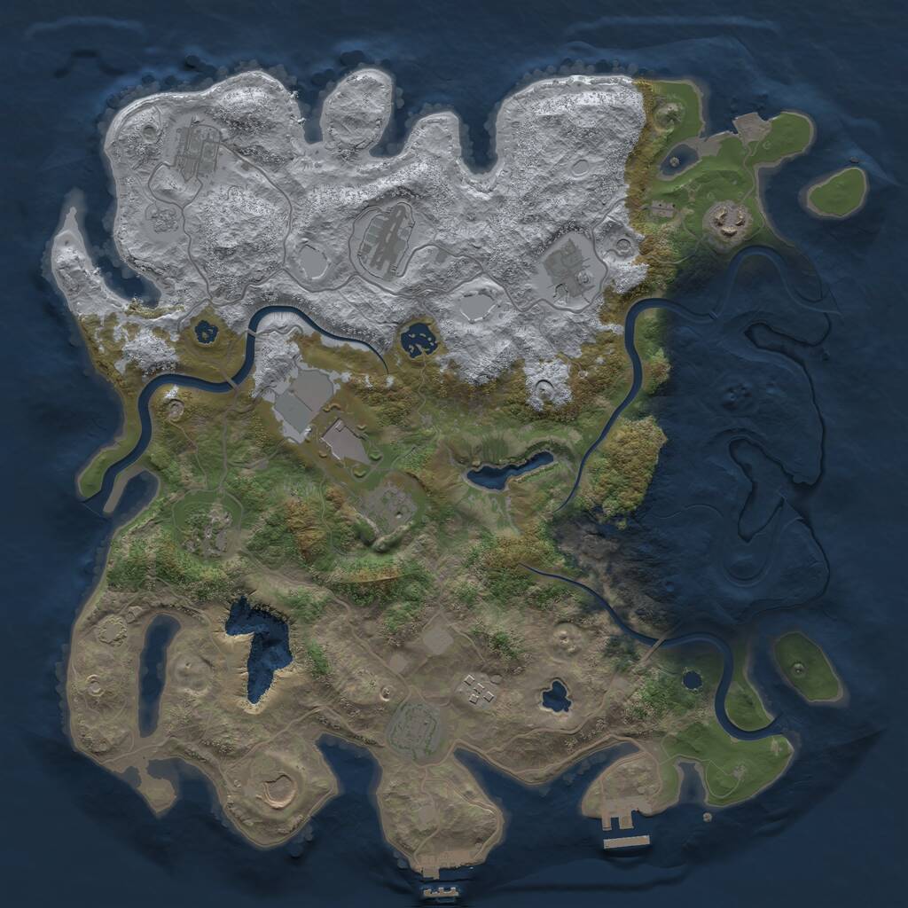 Rust Map: Procedural Map, Size: 4000, Seed: 1467527672, 17 Monuments