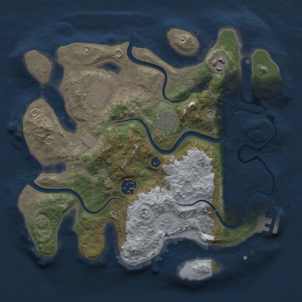 Rust Map: Procedural Map, Size: 3000, Seed: 425787, 10 Monuments