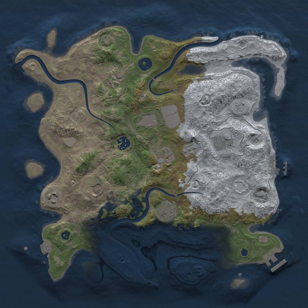 Rust Map: Procedural Map, Size: 3500, Seed: 28697, 15 Monuments