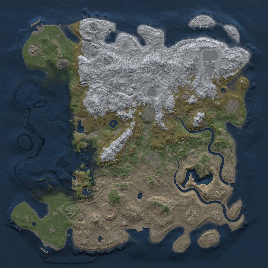 Rust Map: Procedural Map, Size: 4850, Seed: 5125280, 17 Monuments