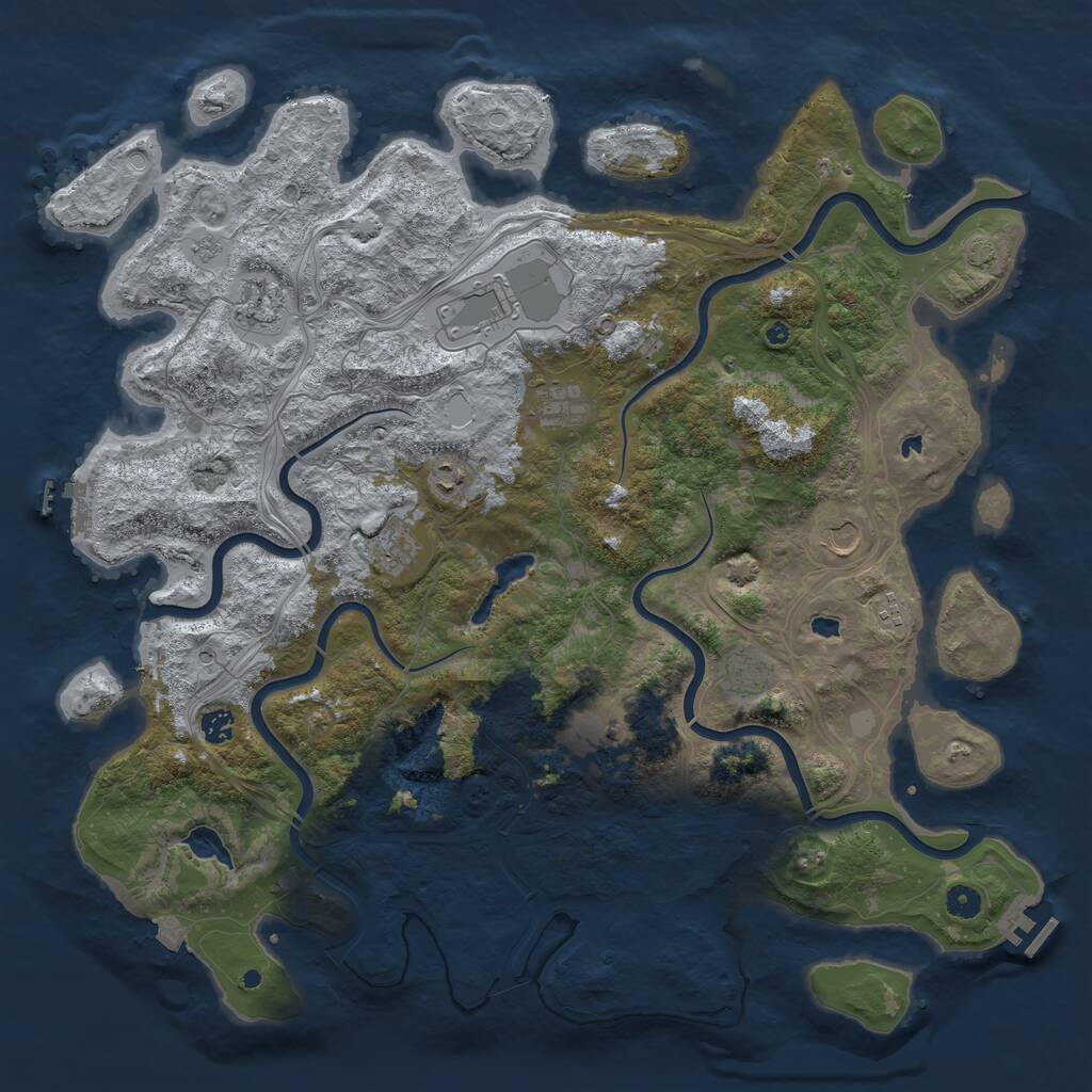 Rust Map: Procedural Map, Size: 4800, Seed: 947522313, 16 Monuments