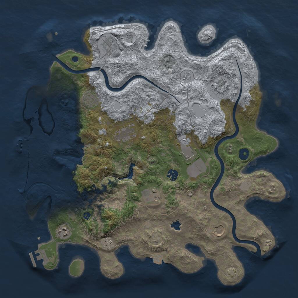 Rust Map: Procedural Map, Size: 4000, Seed: 334666862, 16 Monuments