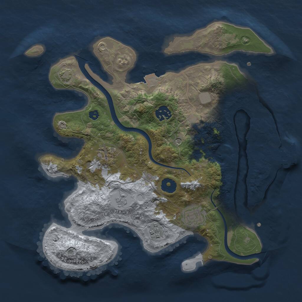 Rust Map: Procedural Map, Size: 3000, Seed: 931687156, 9 Monuments