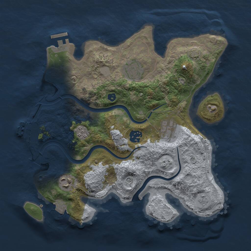 Rust Map: Procedural Map, Size: 3000, Seed: 31595, 11 Monuments