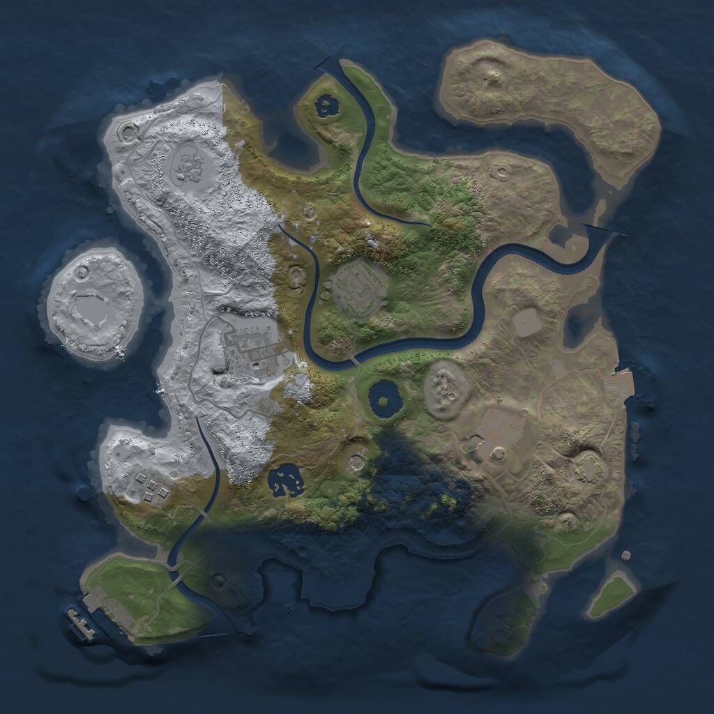 Rust Map: Procedural Map, Size: 3000, Seed: 1966416185, 10 Monuments