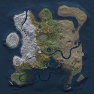 Thumbnail Rust Map: Procedural Map, Size: 3000, Seed: 1966416185, 11 Monuments