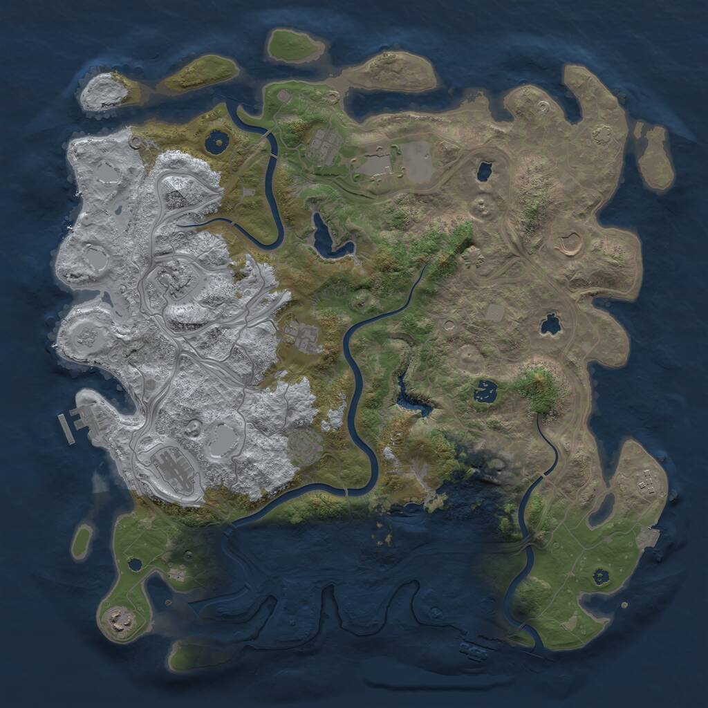 Rust Map: Procedural Map, Size: 4500, Seed: 6712572, 17 Monuments