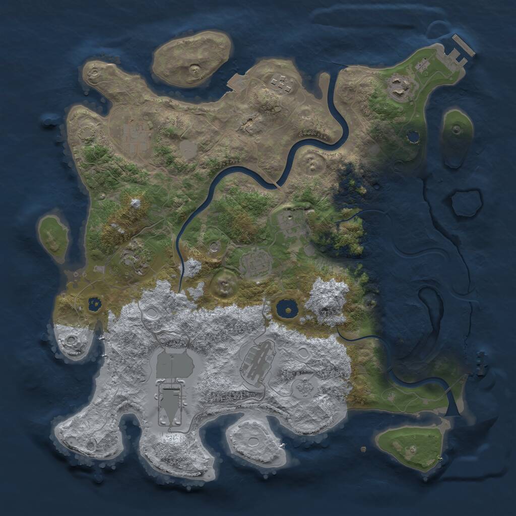 Rust Map: Procedural Map, Size: 3700, Seed: 78626218, 14 Monuments