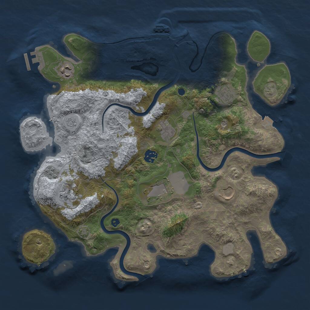 Rust Map: Procedural Map, Size: 3600, Seed: 155, 14 Monuments