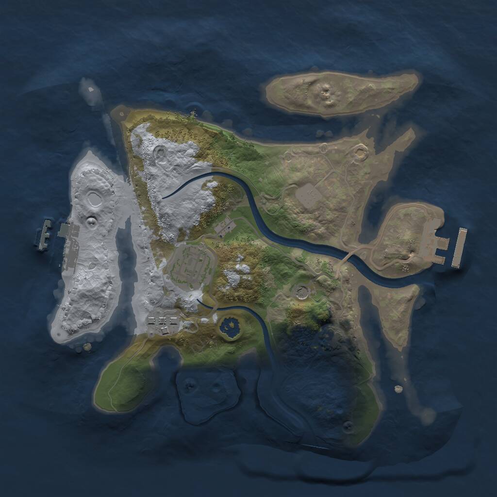Rust Map: Procedural Map, Size: 2500, Seed: 48000, 7 Monuments
