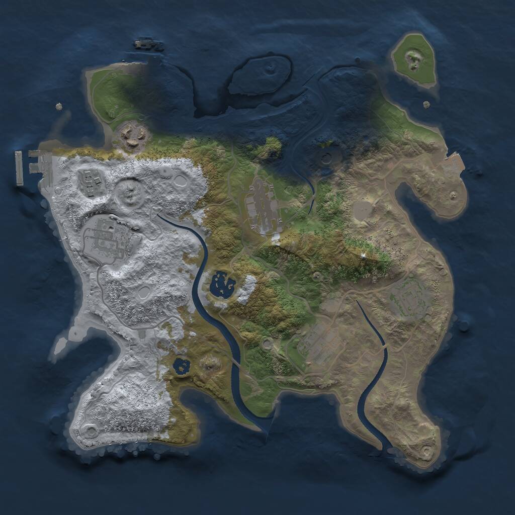 Rust Map: Procedural Map, Size: 3000, Seed: 89597, 11 Monuments