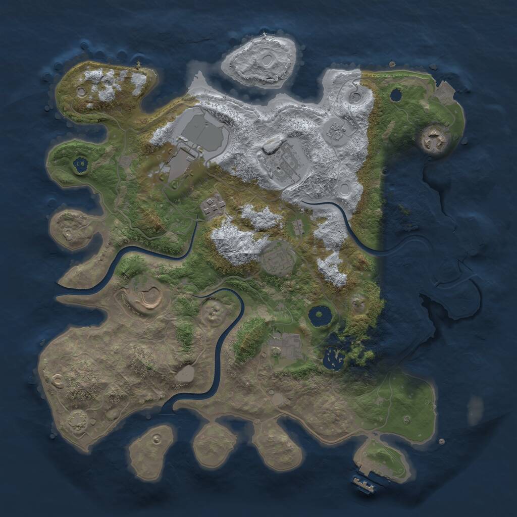 Rust Map: Procedural Map, Size: 3500, Seed: 236307311, 14 Monuments