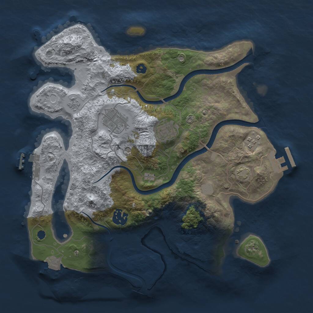 Rust Map: Procedural Map, Size: 3000, Seed: 1371275748, 10 Monuments