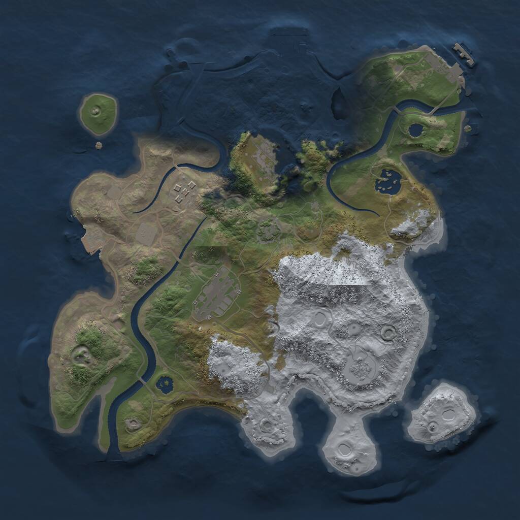 Rust Map: Procedural Map, Size: 3000, Seed: 1266425809, 9 Monuments