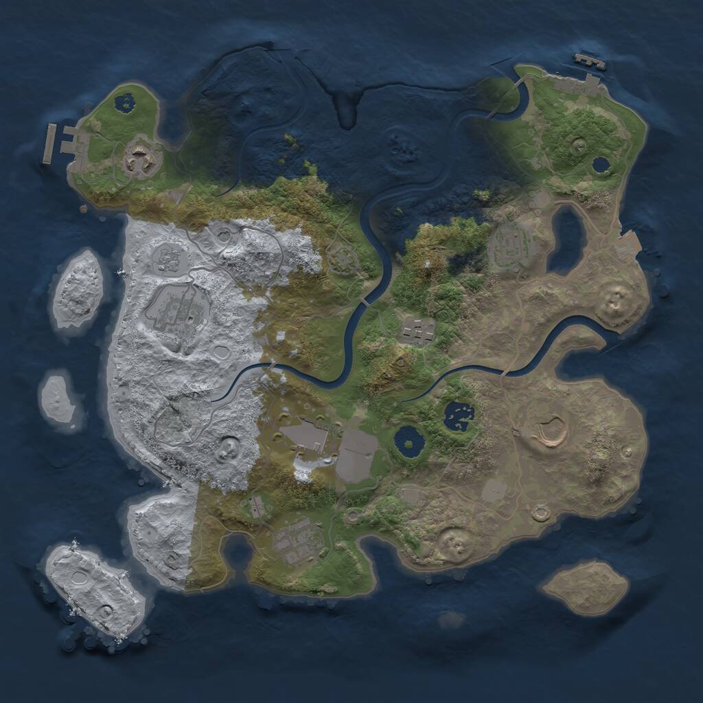Rust Map: Procedural Map, Size: 3500, Seed: 1448, 14 Monuments