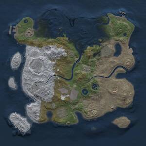 Thumbnail Rust Map: Procedural Map, Size: 3500, Seed: 1448, 14 Monuments
