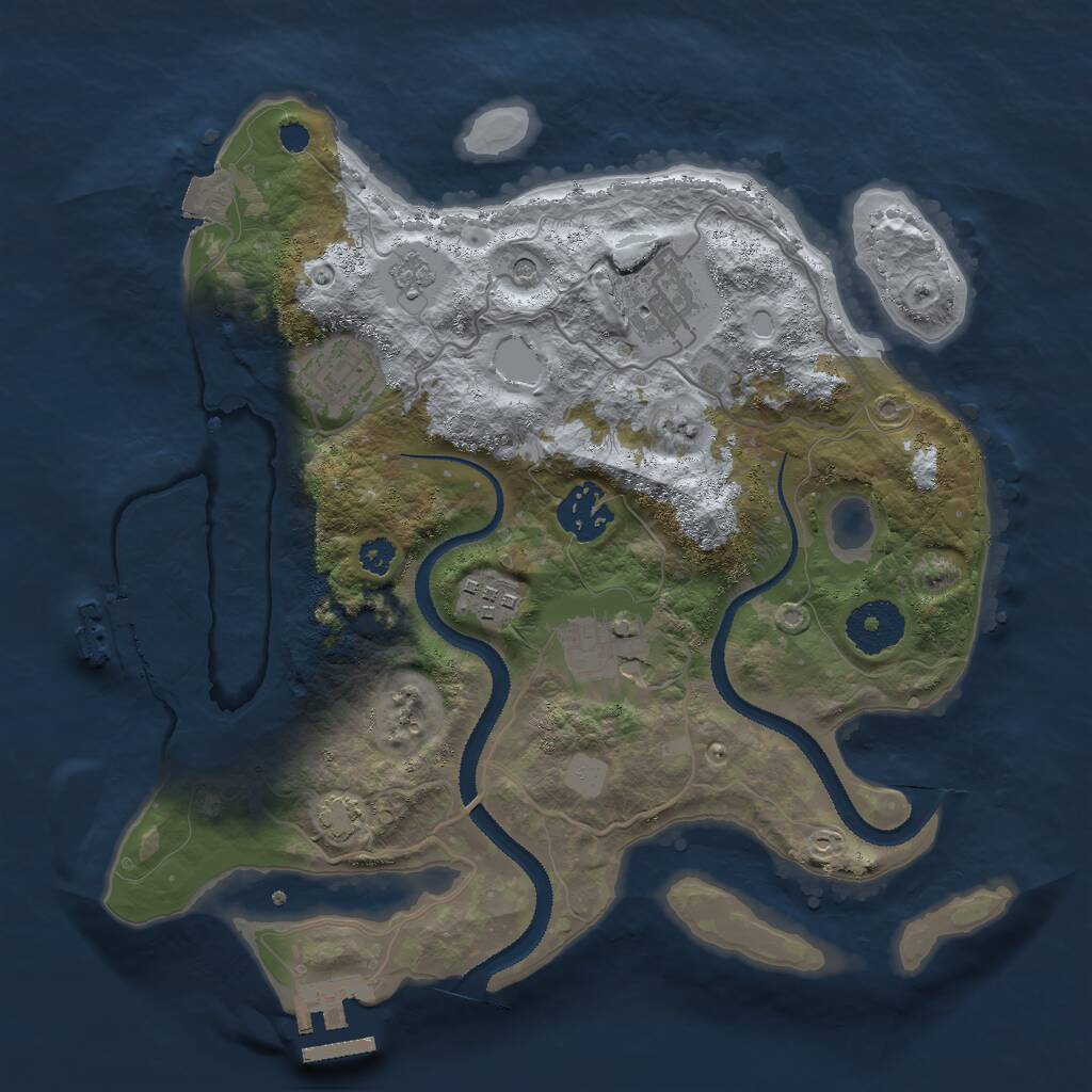 Rust Map: Procedural Map, Size: 3000, Seed: 767528552, 11 Monuments