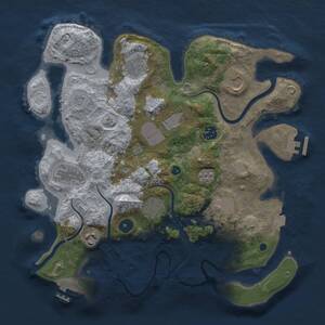 Thumbnail Rust Map: Procedural Map, Size: 3500, Seed: 2102337814, 15 Monuments