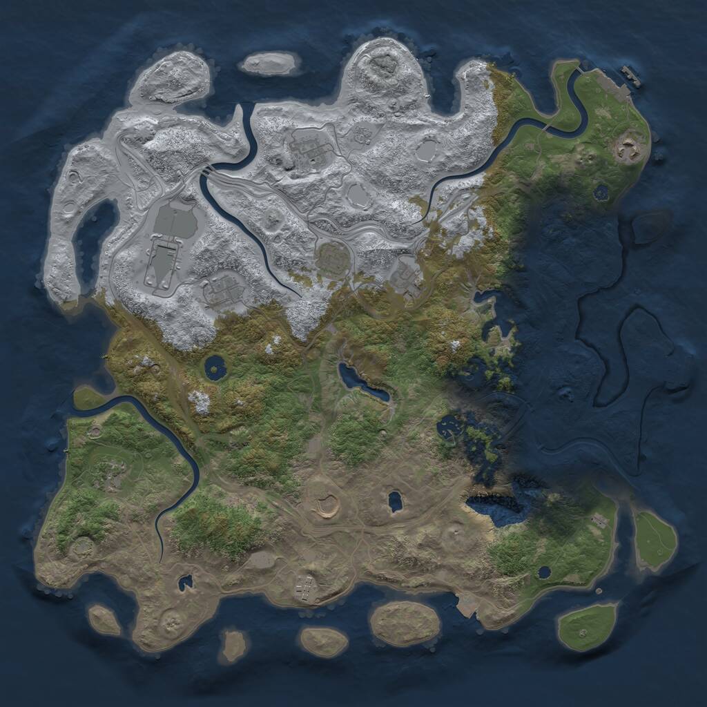 Rust Map: Procedural Map, Size: 4500, Seed: 572475660, 16 Monuments