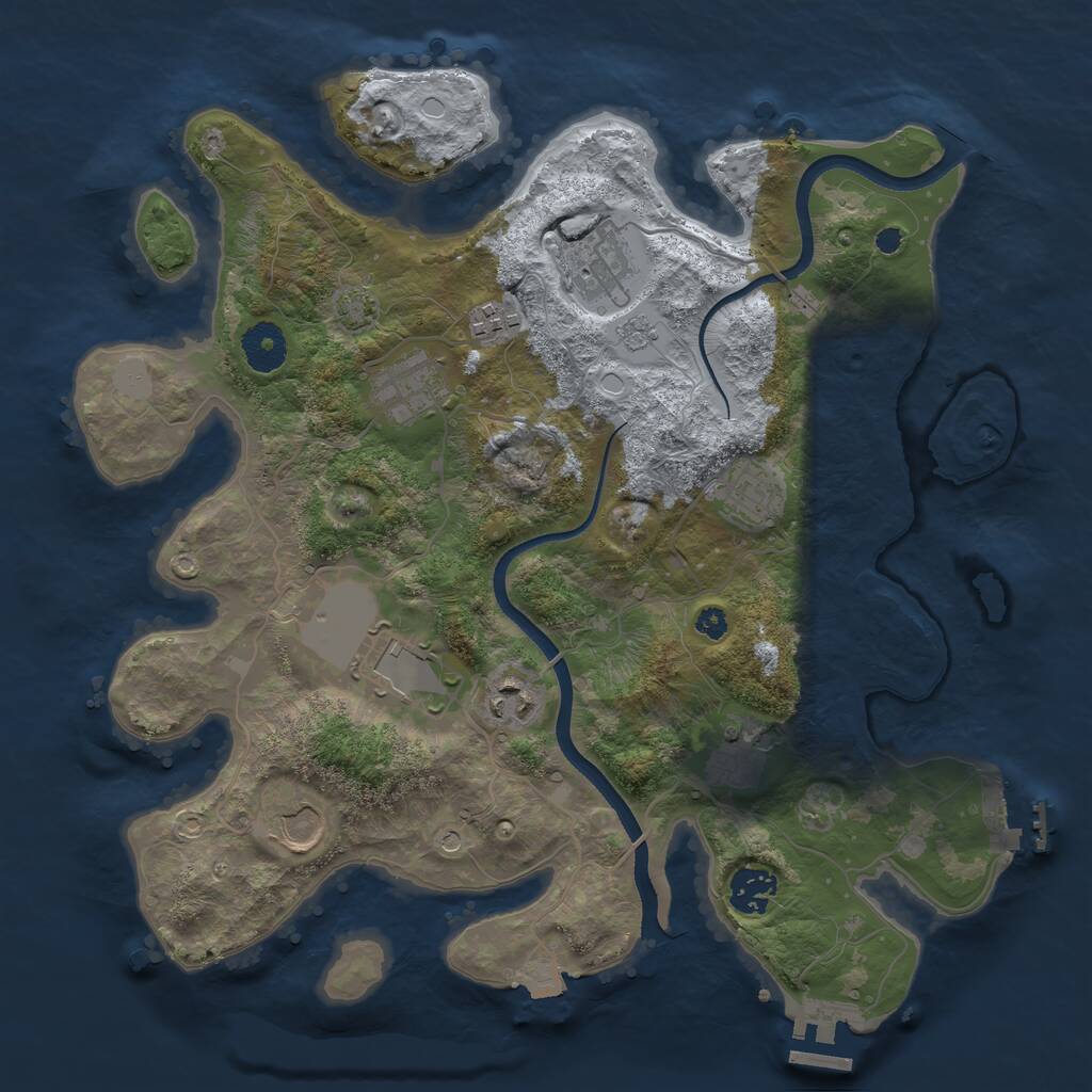 Rust Map: Procedural Map, Size: 3500, Seed: 192606811, 15 Monuments