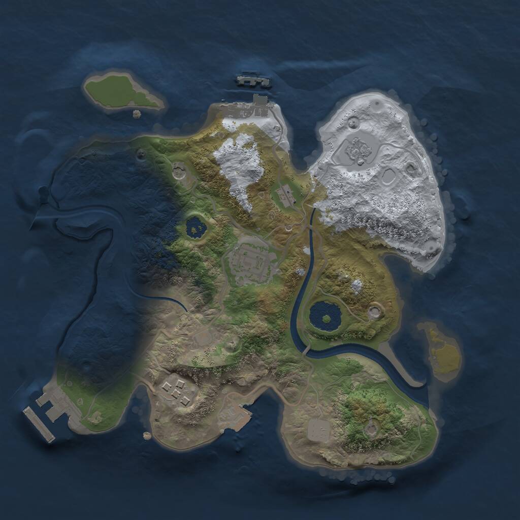 Rust Map: Procedural Map, Size: 2500, Seed: 201528072, 7 Monuments