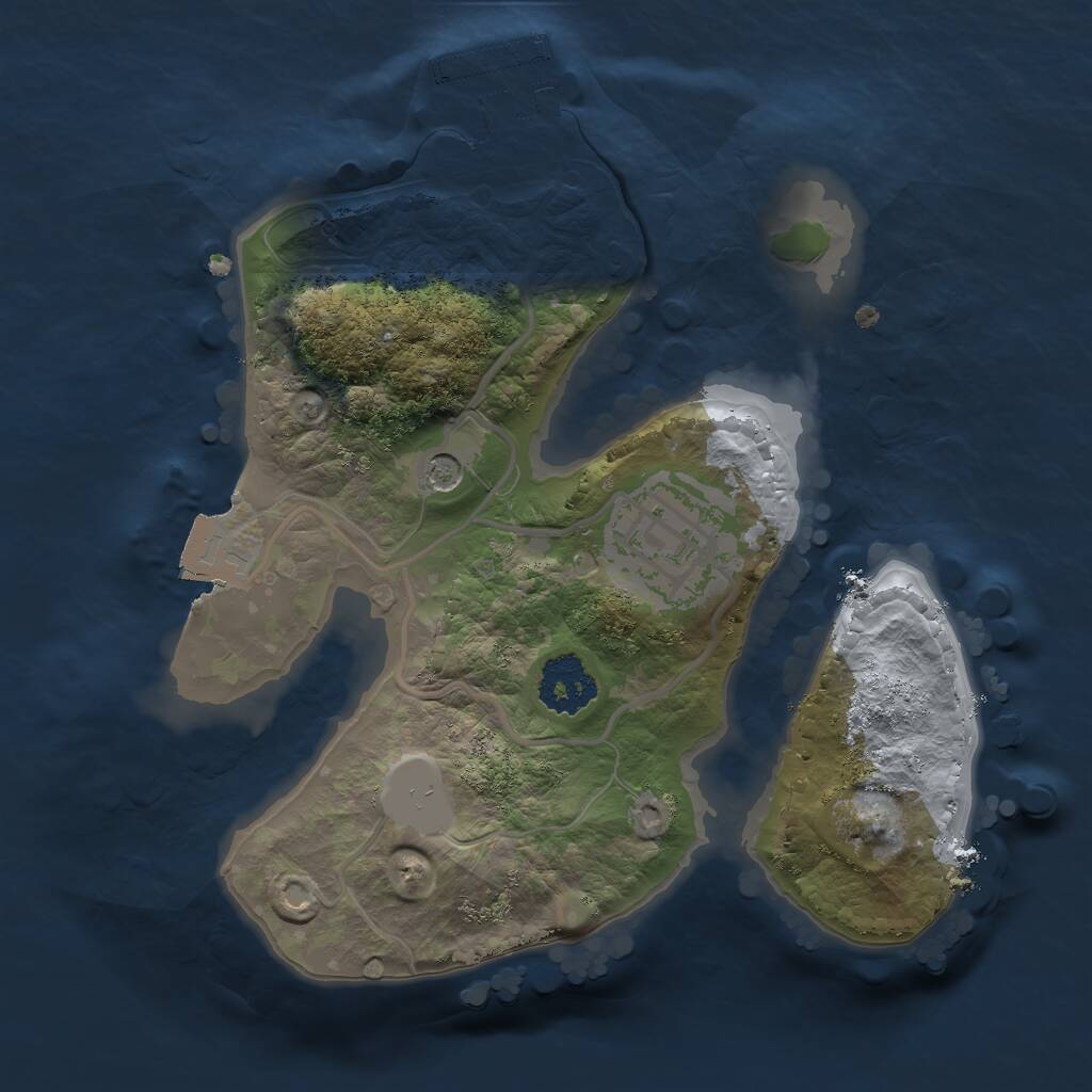 Rust Map: Procedural Map, Size: 1900, Seed: 100000, 4 Monuments