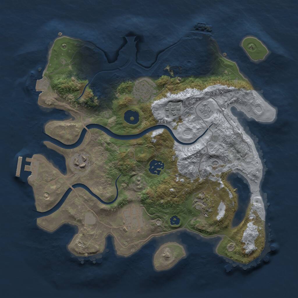 Rust Map: Procedural Map, Size: 3000, Seed: 7468930, 11 Monuments