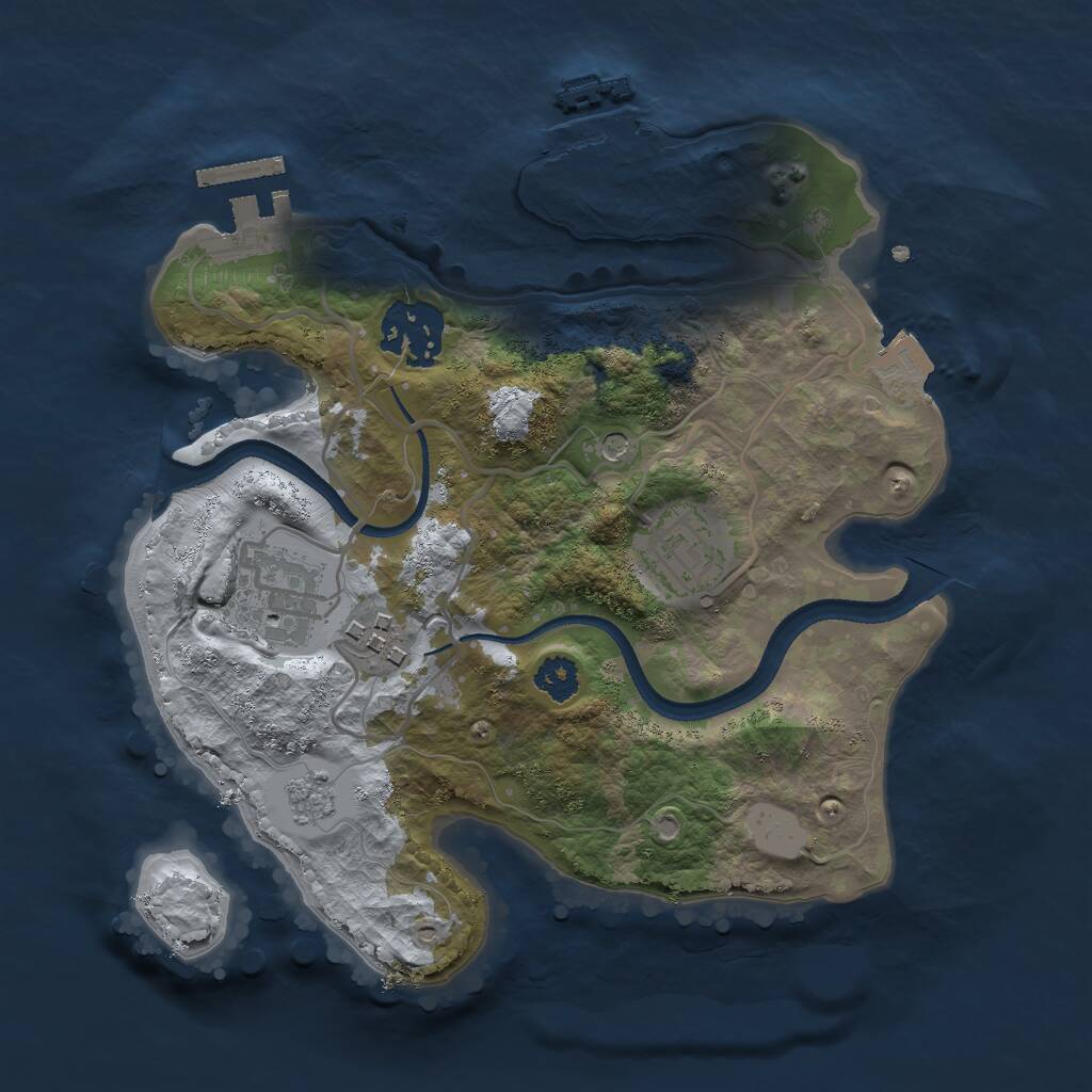 Rust Map: Procedural Map, Size: 2500, Seed: 116579354, 9 Monuments