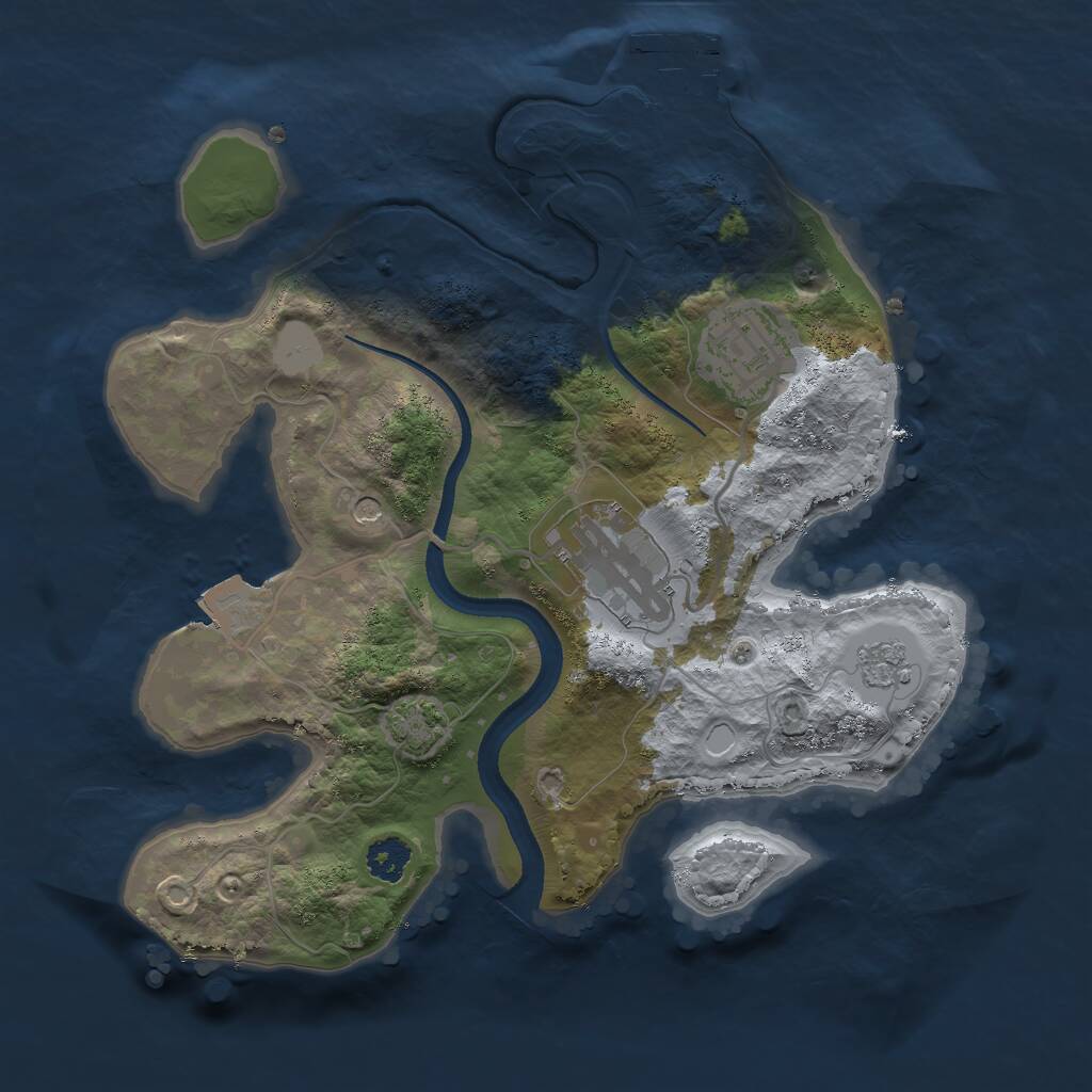 Rust Map: Procedural Map, Size: 2500, Seed: 213060062, 7 Monuments