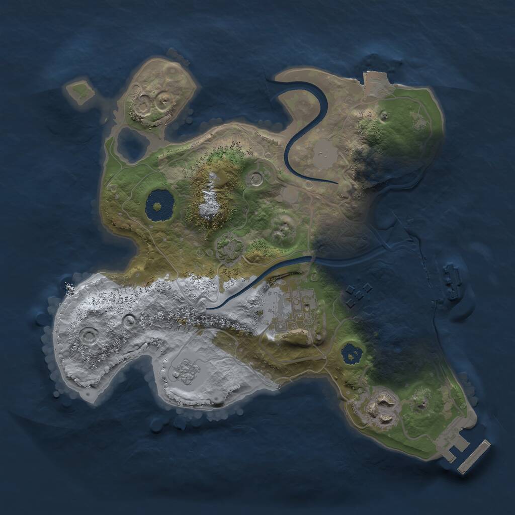 Rust Map: Procedural Map, Size: 2500, Seed: 63434777, 9 Monuments