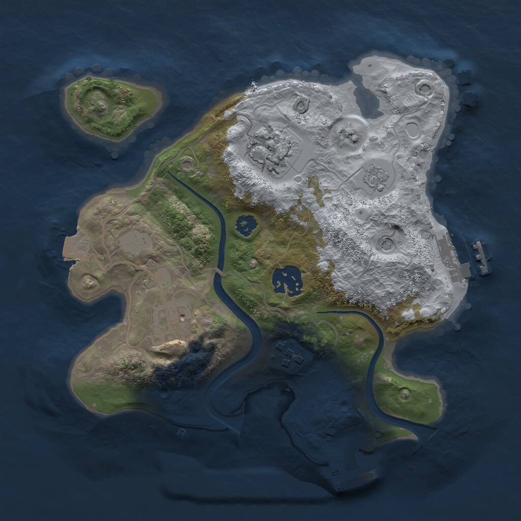 Rust Map: Procedural Map, Size: 2500, Seed: 1234564021, 9 Monuments
