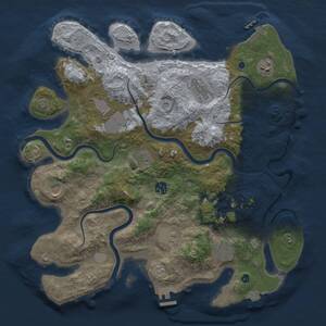 Thumbnail Rust Map: Procedural Map, Size: 3900, Seed: 1106966867, 15 Monuments