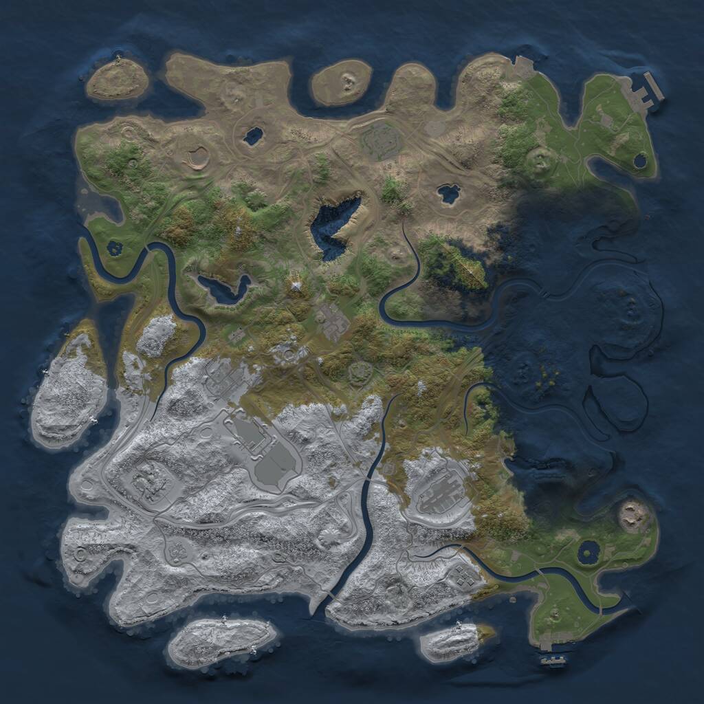 Rust Map: Procedural Map, Size: 4500, Seed: 2127058567, 15 Monuments