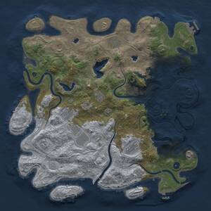 Thumbnail Rust Map: Procedural Map, Size: 4500, Seed: 2127058567, 15 Monuments