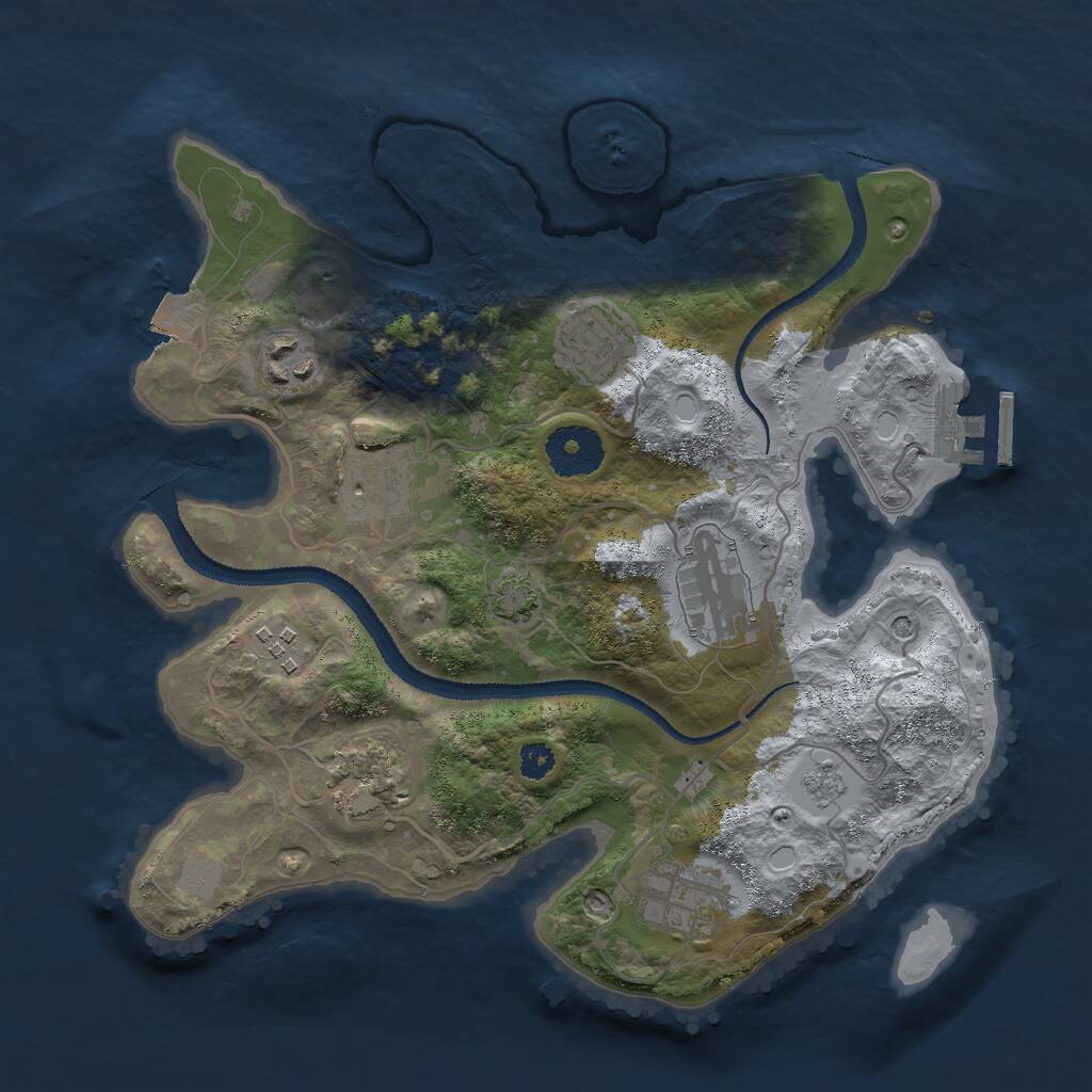 Rust Map: Procedural Map, Size: 3000, Seed: 322517612, 12 Monuments