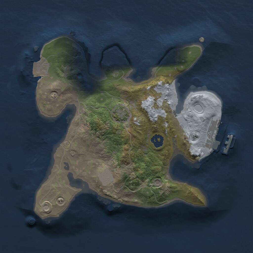 Rust Map: Procedural Map, Size: 2000, Seed: 452346, 3 Monuments