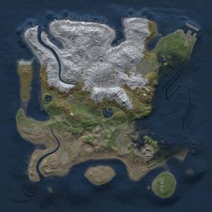 Thumbnail Rust Map: Procedural Map, Size: 3000, Seed: 730007720, 12 Monuments