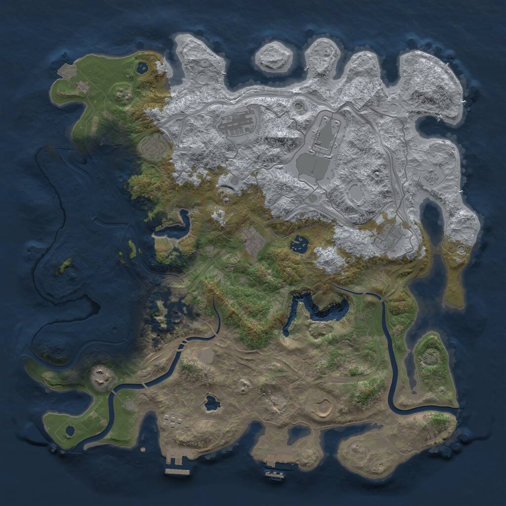 Rust Map: Procedural Map, Size: 4251, Seed: 157103077, 16 Monuments