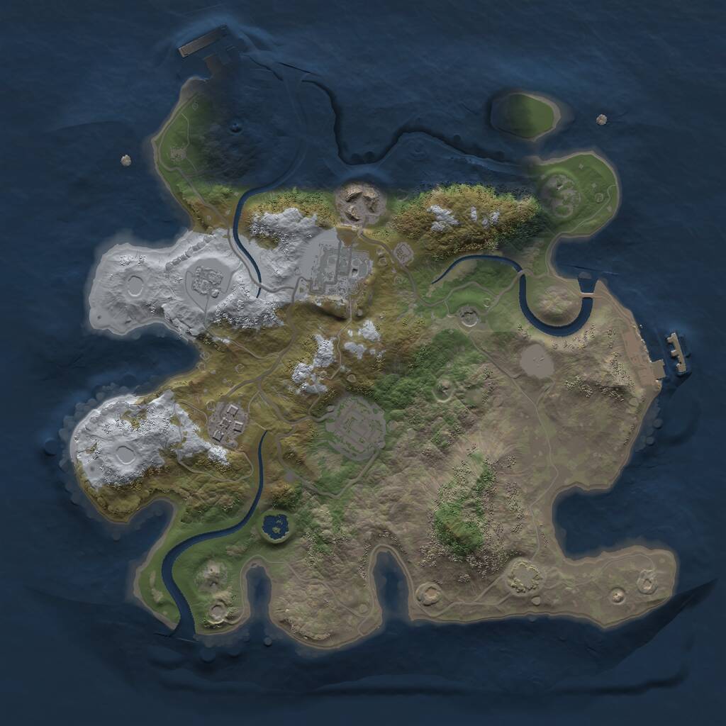 Rust Map: Procedural Map, Size: 2800, Seed: 916676001, 10 Monuments
