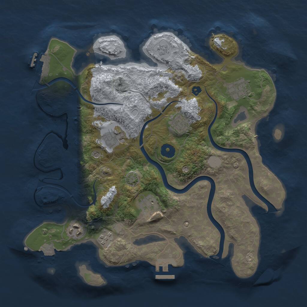 Rust Map: Procedural Map, Size: 3250, Seed: 726826513, 12 Monuments