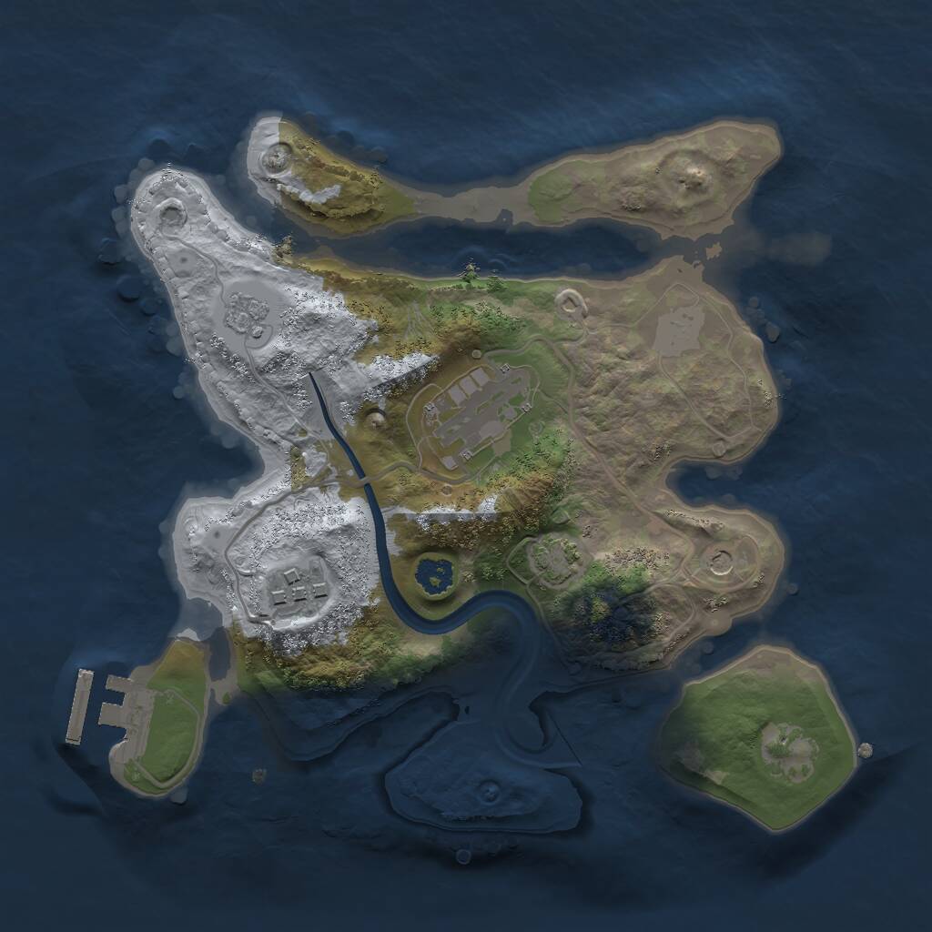 Rust Map: Procedural Map, Size: 2500, Seed: 72349, 7 Monuments